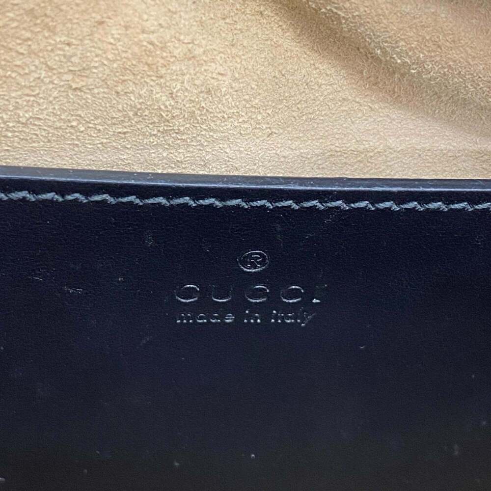 GUCCI Black Leather GG Marmont Shoulder Bag - Picture 5 of 10